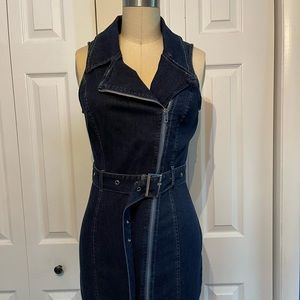 DENIM ZIP MINI DRESS